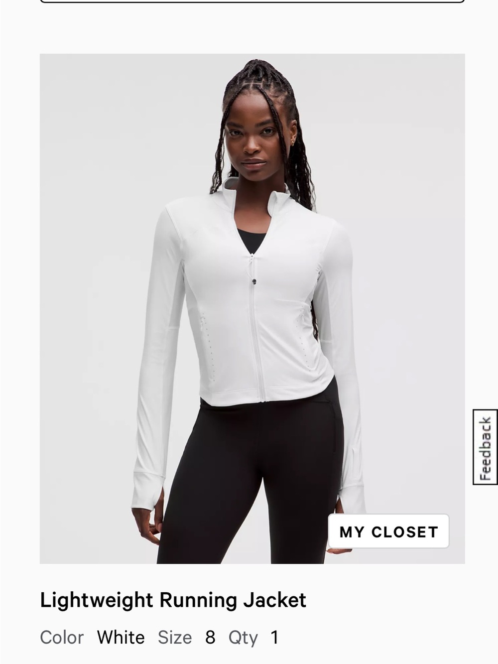 Lululemon Lightweight White Running Jacket